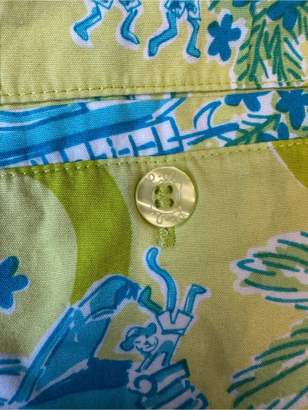 Vintage Lilly Pulitzer Lime & Aqua Tropical Print Mini Skirt Women’s size 16 - Picture 5 of 8